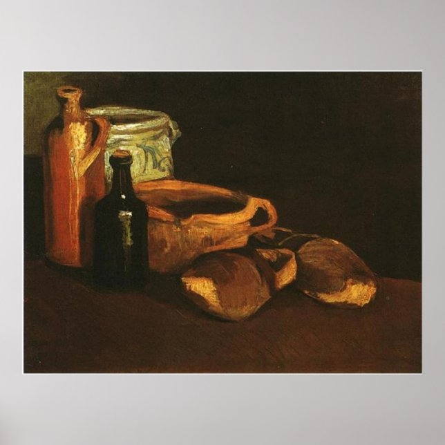 Stillleben mit Clogs und Pots, Van Gogh Poster (Vorne)