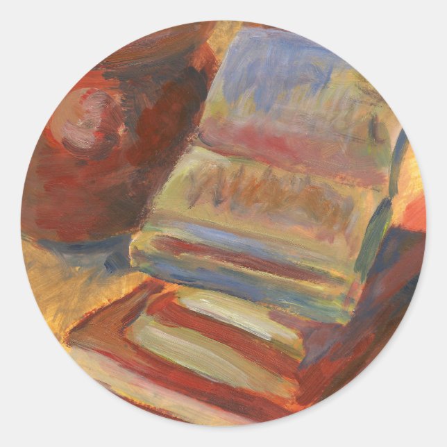Stillleben mit dem Bild von Büchern Runder Aufkleber (Vorderseite)