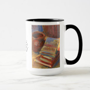 Stillleben mit dem Bild von Büchern Tasse