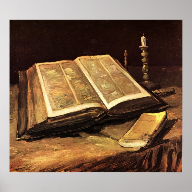 Stillleben mit der Bibel von Vincent van Gogh Poster (Vorne)