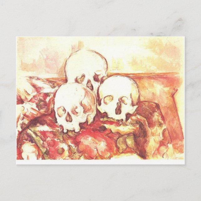 Stillleben mit drei Schädeln Postkarte (Vorderseite)