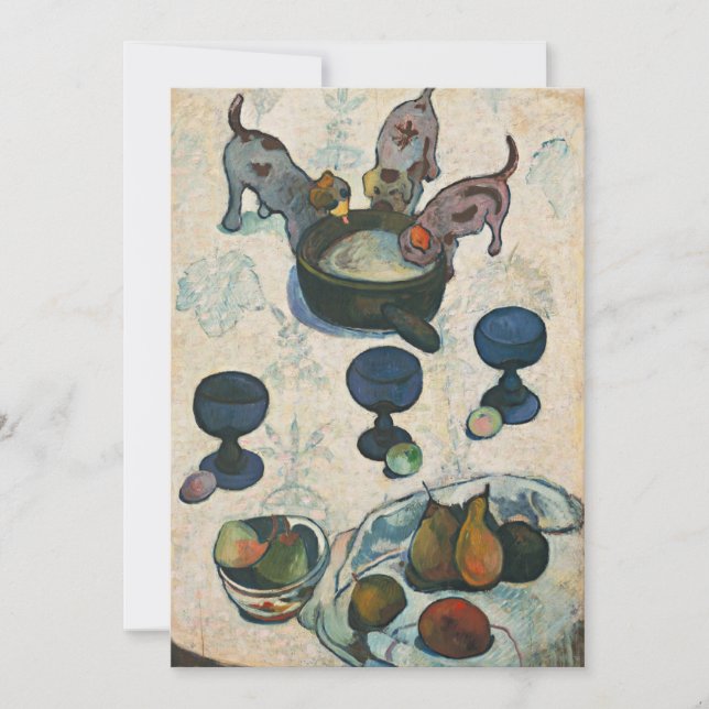 Stillleben mit drei Welpen | Paul Gauguin (Vorderseite)