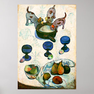 Stillleben mit drei Welpen, Paul Gauguin Poster