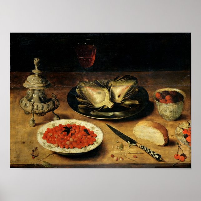 Stillleben mit einem Artichoke Poster (Vorne)