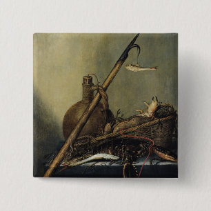 Stillleben mit einem Krug und Krebstieren Button