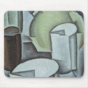 Stillleben mit einer Flasche des Weins und des Mousepad