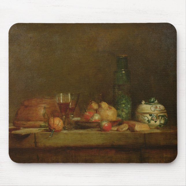 Stillleben mit einer Flasche Oliven, 1760 Mousepad (Vorne)