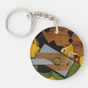 Stillleben mit einer Gitarre Schlüsselanhänger