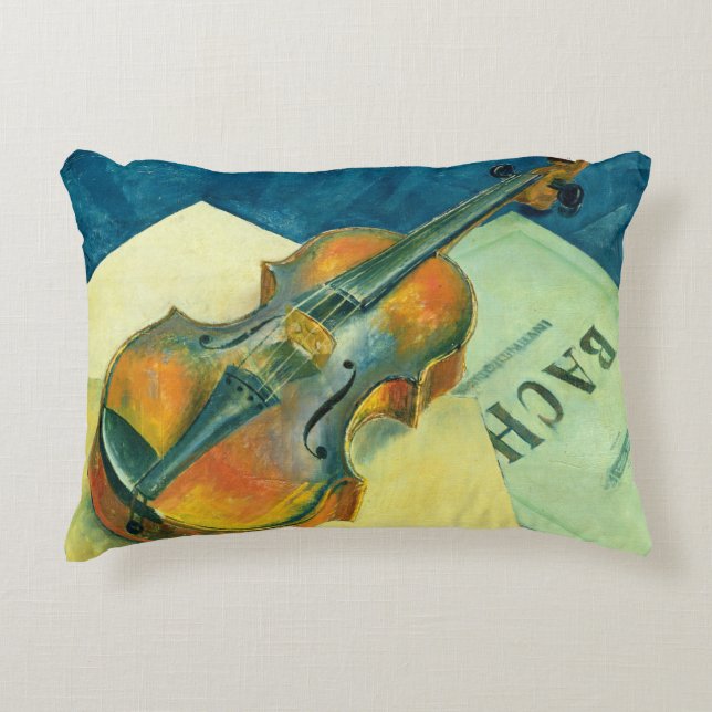 Stillleben mit einer Violine, 1921 Dekokissen (Vorderseite)