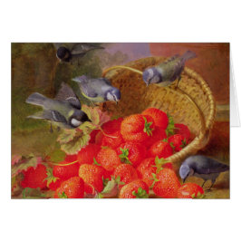 Stillleben mit Erdbeeren und Bluetits