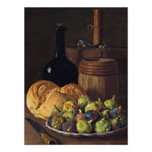 Stillleben mit Figs und Brot von Luis Melendez Fotodruck