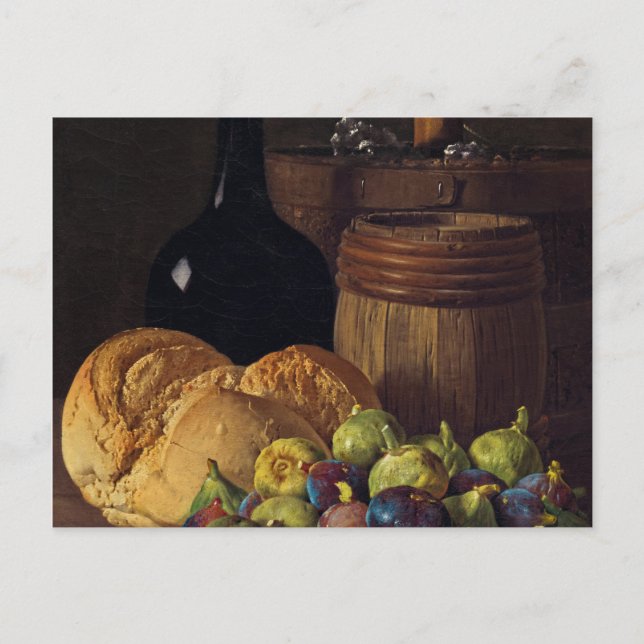 Stillleben mit Figs und Brot von Luis Melendez Postkarte (Vorderseite)