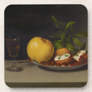 Stillleben mit Frucht, Kuchen und Wein, 1821 Untersetzer