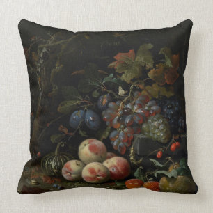 Stillleben mit Frucht, Laub und Insekten, c.1669 Kissen
