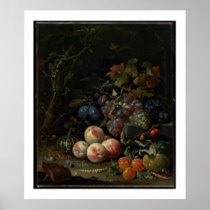 Stillleben mit Frucht, Laub und Insekten, c.1669 Poster