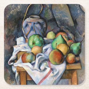 Stillleben mit Früchten, Paul Cezanne Rechteckiger Pappuntersetzer