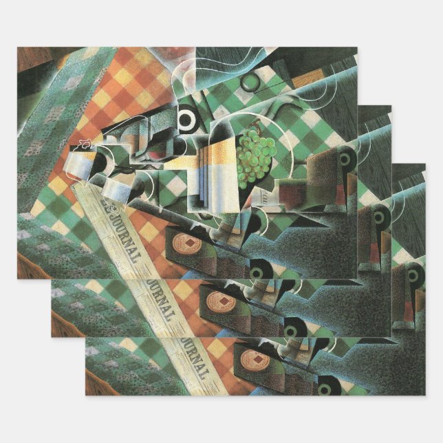 Stillleben mit geprüftem Tabletekloth von Juan Gri Geschenkpapier Set (Set)