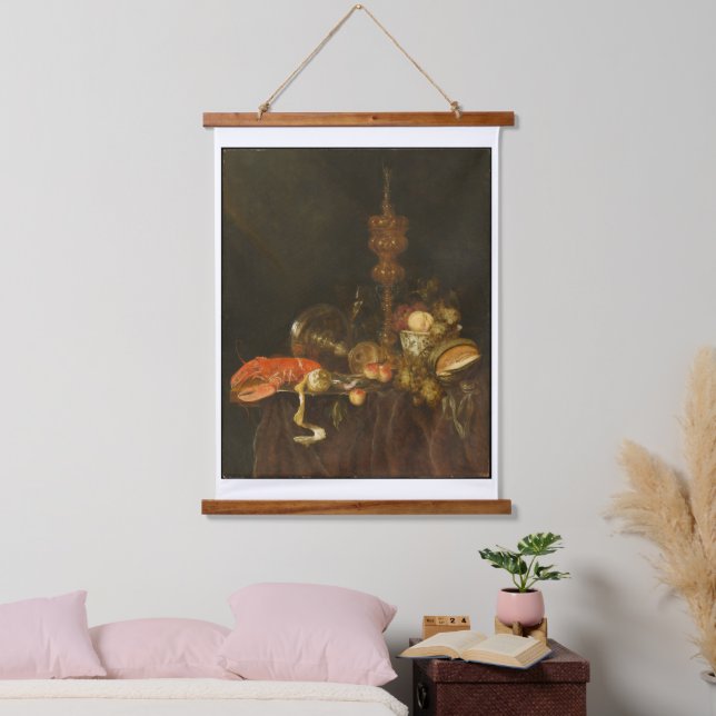 Stillleben mit Hummer und Fruchttapestern Wandteppich Mit Holzrahmen (Schlafzimmer)