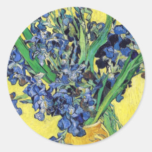 Stillleben mit Iris Vincent van Gogh Runder Aufkleber