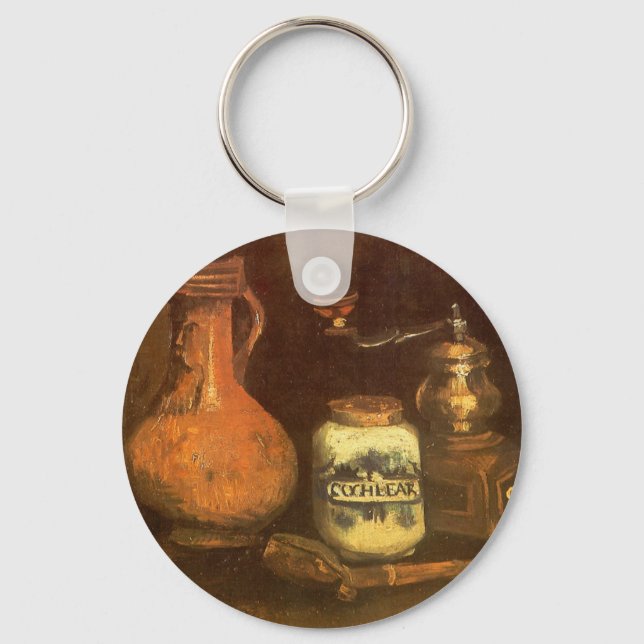 Stillleben mit Kaffeemühle von Vincent van Gogh Schlüsselanhänger (Vorderseite)