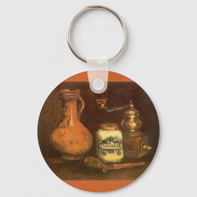 Stillleben mit Kaffeemühle von Vincent van Gogh Schlüsselanhänger (Vorderseite)