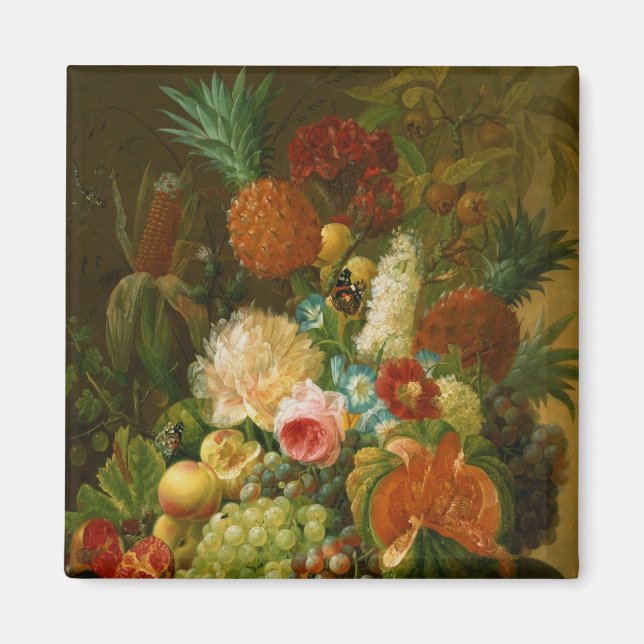 Stillleben mit Melon und Trauben Magnet (Vorne)