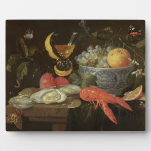 Stillleben mit Obst und Muschel Fisch, 1653 (Öl au Fotoplatte