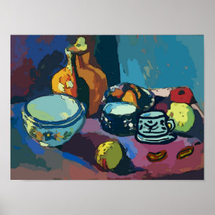 Stillleben mit Obst und Nüssen Poster