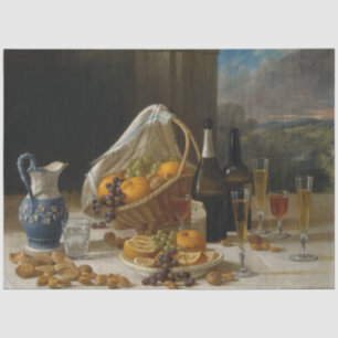 Stillleben mit Obst und Wein Seidenpapier