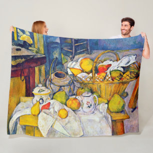 Stillleben mit Obstkorb, Paul Cezanne Fleecedecke