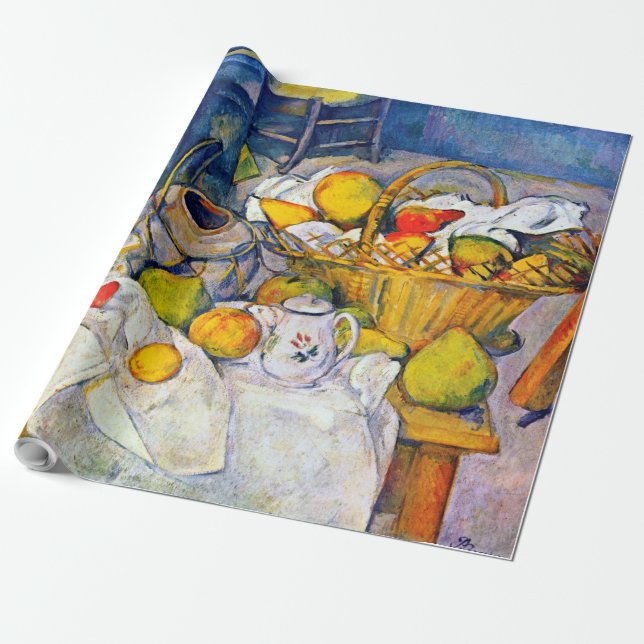 Stillleben mit Obstkorb, Paul Cezanne Geschenkpapier (Ungerollt)