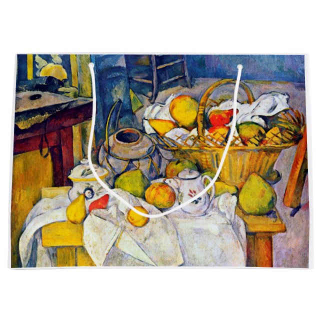 Stillleben mit Obstkorb, Paul Cezanne Große Geschenktüte (Vorderseite)
