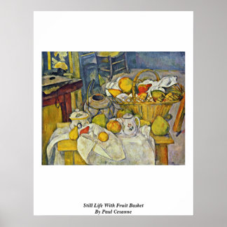 Stillleben mit Obstkorb von Paul Cezanne Poster