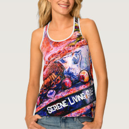 Stillleben mit Orangen und aster Blume Serene Tanktop