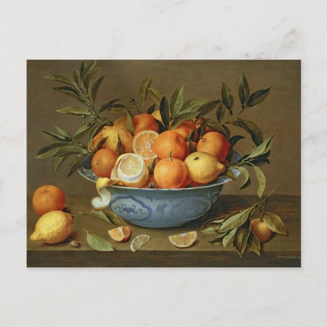 Stillleben mit Orangen und Zitronen Postkarte (Vorderseite)