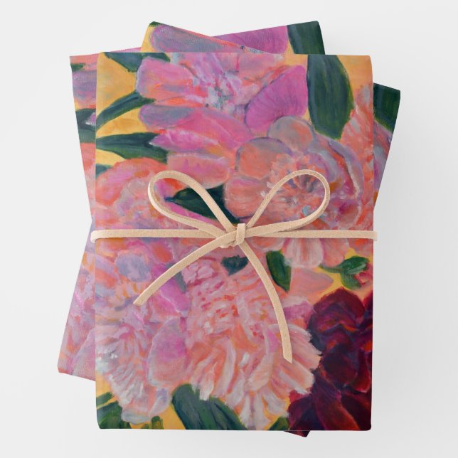 Stillleben mit Peonies-Malerei Geschenkpapier Set (Beispiel)