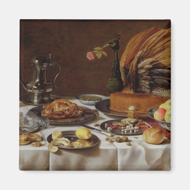 Stillleben mit Pfauenkuchen, 1627 Magnet (Vorne)