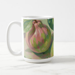 Stillleben mit rosa grüner Guave Kaffeetasse