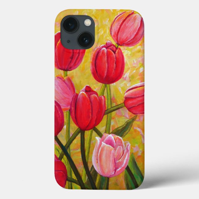 Stillleben mit rosa und roten Tulpen Case-Mate iPhone Hülle (Rückseite)