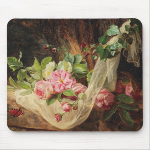 Stillleben mit Rose auf einem Waldboden - Lach A. Mousepad