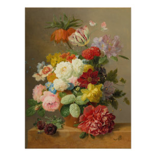 Stillleben mit Rose und Peonies - Bloemers A. Poster