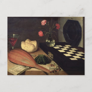 Stillleben mit Schachbrett, 1630 Postkarte