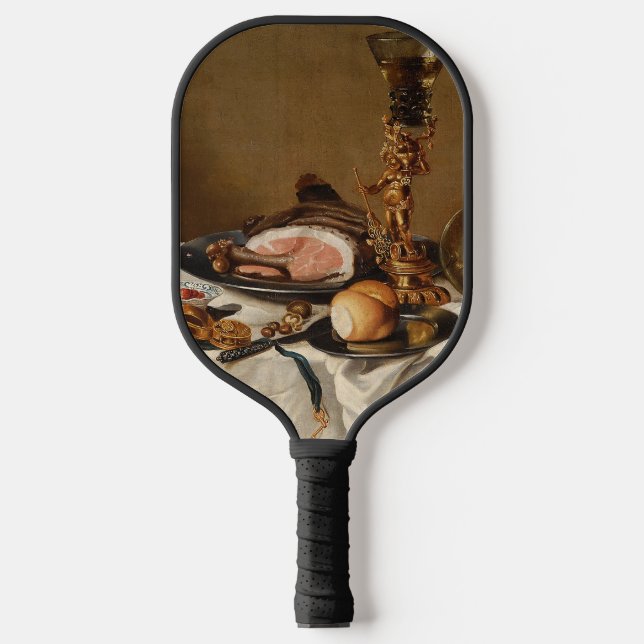 Stillleben mit Schinken, Büchern und Zierschiffen Pickleball Schläger (Vorderseite)