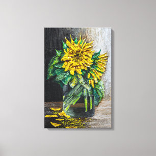 Stillleben mit Sonnenblumen Acrylmalerei Leinwanddruck