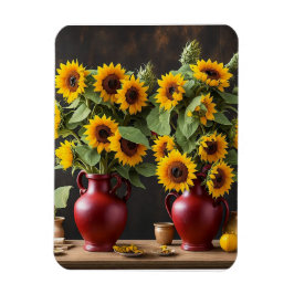 Stillleben mit Sonnenblumen Magnet