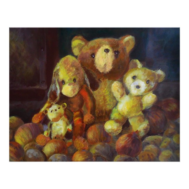 Stillleben mit Teddy Bears Fotodruck (Vorne)