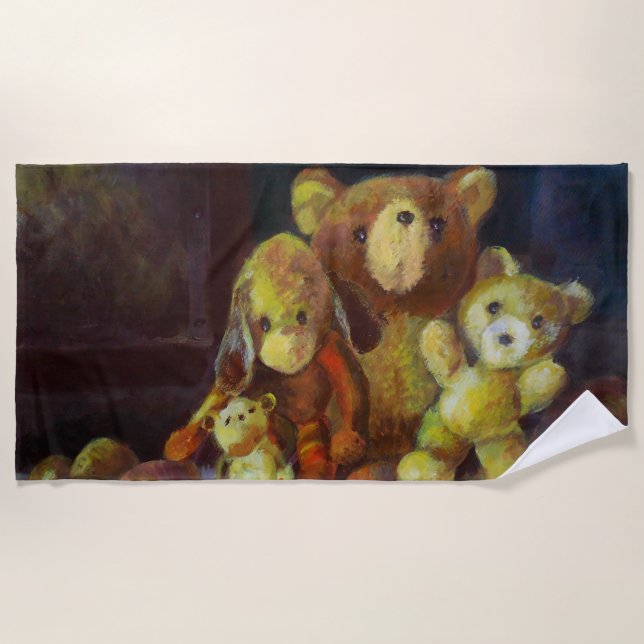 Stillleben mit Teddy Bears Strandtuch (Vorderseite)