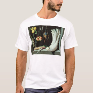 Stillleben mit toten Vögeln, Frucht und T-Shirt