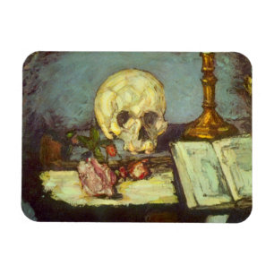 Stillleben mit Totenkopf, Kerze, Buch von Paul Cez Magnet