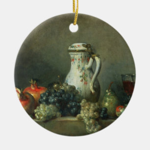 Stillleben mit Trauben und Granatäpfeln, 1763 (Ö Keramikornament